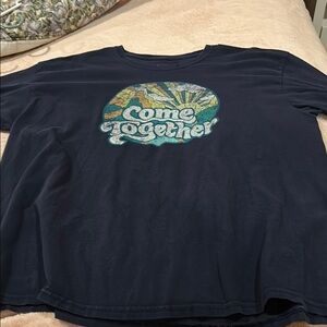 Navy Graphic T-Shirt with 'Come Together' Design